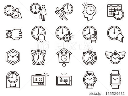 時間・時計アイコン04　Time/Clock Icons 133529681