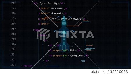 Displaying cybersecurity HTML code in code...のイラスト素材 [133530058] - PIXTA