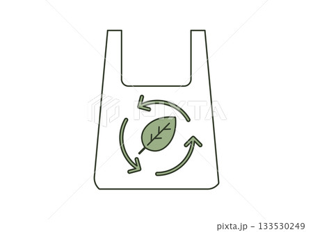 Eco recycling bag icon. Flat vector illustration. Eco recycling bag icon. Flat vector illustration. 133530249
