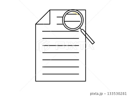 Document search icon. Vector illustration. 133530281