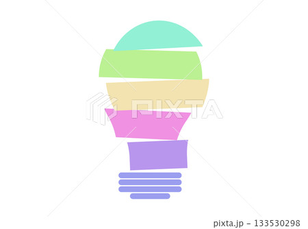 Sticker making a light bulb silhouette. 5 steps infographics template for presentation. Vector illustration. Sticker making a light bulb silhouette. 5 steps infographics template for presentation. Vector illustration. 133530298