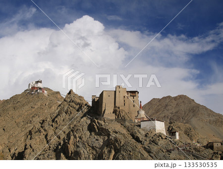 Medieval Leh Palace, Tsemo Monastery and Tsemo Castle, Ladakh, India. 133530535