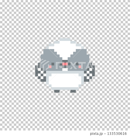 万歳シマエナガの雛のドット絵 133530616