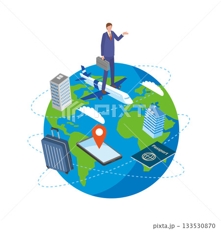 世界を飛び回るビジネスマン 133530870