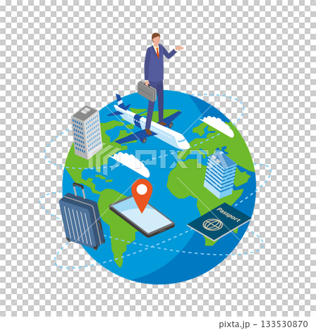 世界を飛び回るビジネスマン 133530870