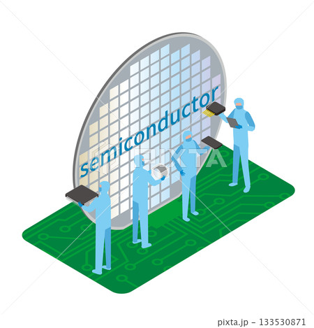 半導体製造業で働く人々 133530871
