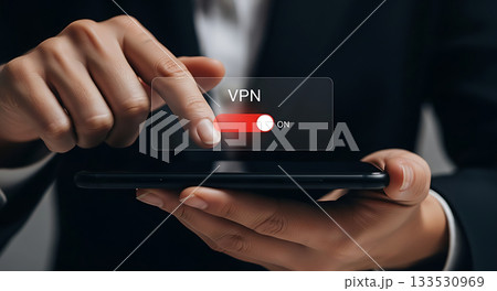 Activating VPN on a smartphone for secure internet access and data protection 133530969