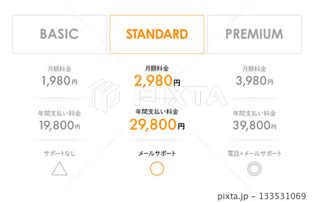 料金表のデザインテンプレート 133531069