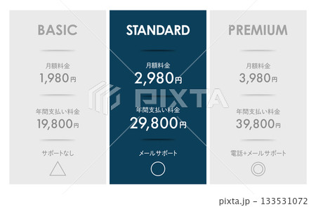 料金表のデザインテンプレート 133531072