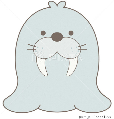 Cute Little Walrus Sea animal character 133531095