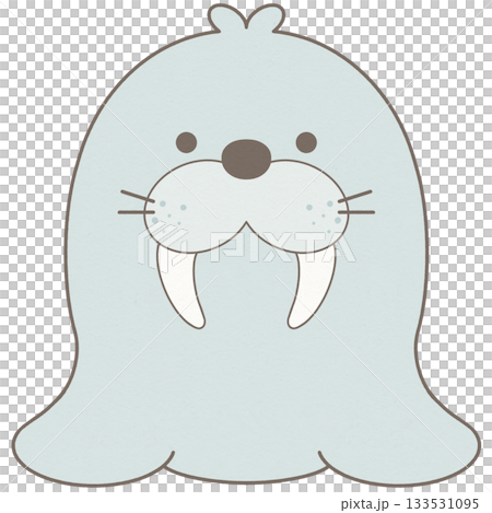 Cute Little Walrus Sea animal character 133531095