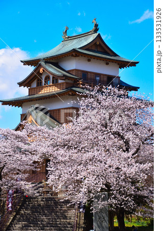 春　桜　諏訪高島城 133531926