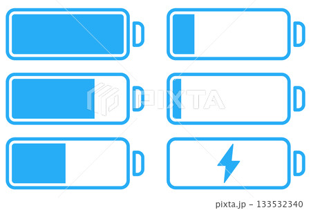 バッテリー・電池マークのフラットアイコンセット 133532340