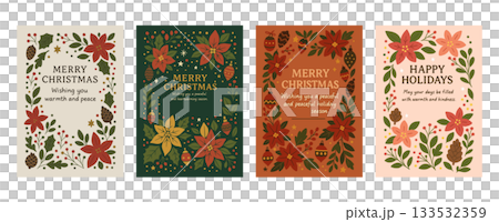 Poinsettia Christmas Card Set 133532359