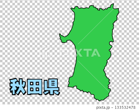 A slightly loose map of Akita prefecture, written characters, simple 133532478