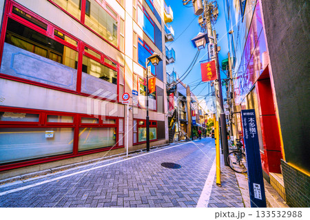 日本の東京都市景観 伝統とモダンが交差する…情緒漂う街。情緒あふれる朝の神楽坂。本多横丁などを望む 日本の東京都市景観 伝統とモダンが交差する…情緒漂う街。情緒あふれる朝の神楽坂。本多横丁などを望む 133532988