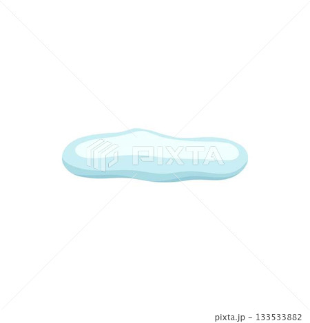 White snowy cape on white background, snowdrifts, Winter element, border frame snow decoration. cartoon flat decoration with snowflakes, icicles isolated illustration 133533882