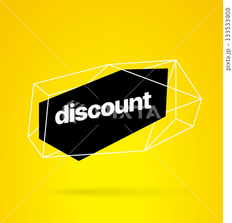 Discount banner template with polygonal shapes design. Discount banner template with polygonal shapes design. 133533908