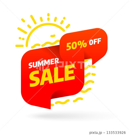 Summer Sale banner template design. Special offer. Vector illustration. 133533926