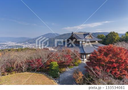 将軍塚青龍殿 西展望台からの景色 紅葉の季節 将軍塚青龍殿 西展望台からの景色 紅葉の季節 133534081