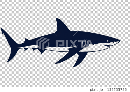 A sleek, dark silhouette of a shark, showcasing its streamlined body and distinctive fin shape. A sleek, dark silhouette of a shark, showcasing its streamlined body and distinctive fin shape. 133535726