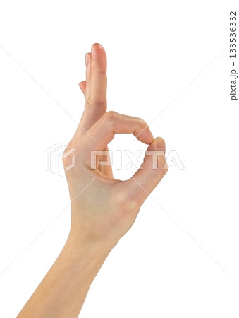 Hand showing gesture well 133536332