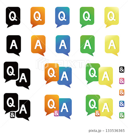 Q&A アイコン　セット 133536365