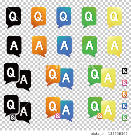 Q&A アイコン　セット 133536365