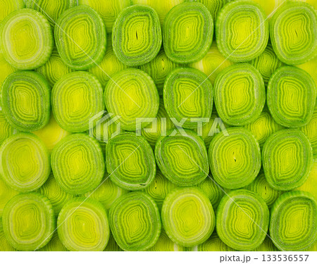 Beautiful sliced leek Beautiful sliced leek 133536557