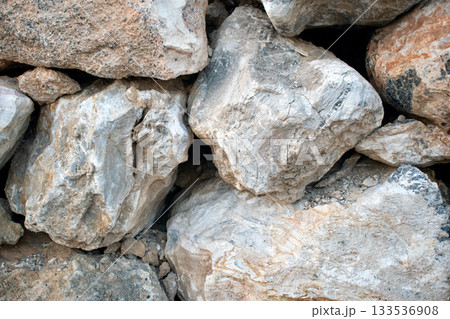 Masonry backdrop from giant stones at Elafonissi shore Masonry backdrop from giant stones at Elafonissi shore 133536908