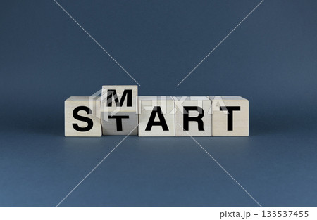 Smart Start. Cubes form words Smart - Start. 133537455