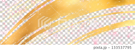 新年背景風格金葉櫻花雪花閃亮奢華橫幅背景 133537795