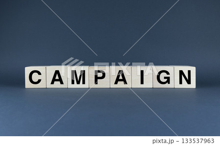 Campaign. The cubes form the word Campaign. Campaign. The cubes form the word Campaign. 133537963