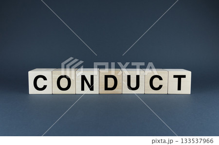 Conduct. Cubes form the word Conduct. Conduct. Cubes form the word Conduct. 133537966