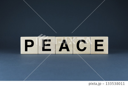 Peace. Cubes form the word Peace. An extensive concept of the word Peace Peace. Cubes form the word Peace. An extensive concept of the word Peace 133538011