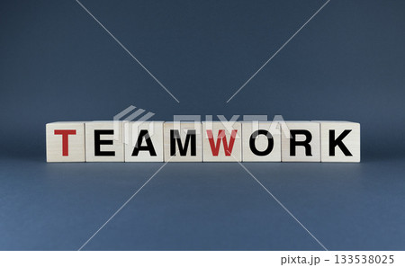Cubes form the word Teamwork. Business teamwork concept Cubes form the word Teamwork. Business teamwork concept 133538025