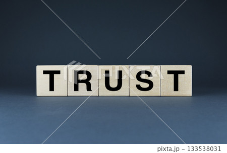 Trust. The cubes form the word Trust 133538031