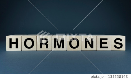 Hormones. Cubes form the word Hormones. Hormones word concept 133538148