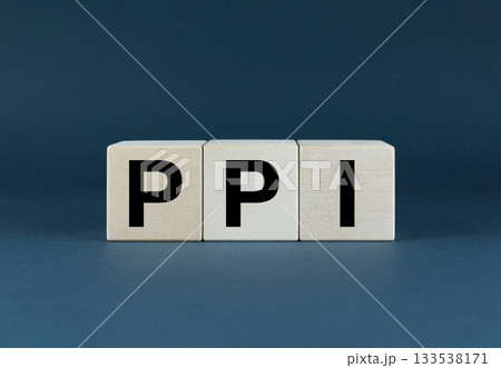 PPI Producer Price Index. Cubes form the word PPI Producer Price Index 133538171