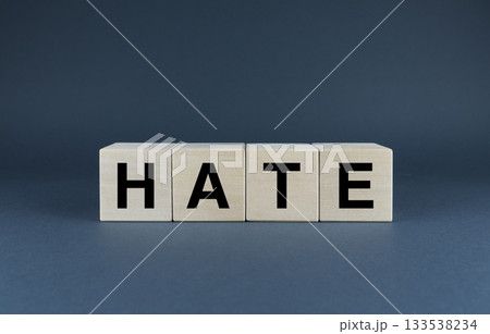 Hate. Cubes form the word Hate 133538234