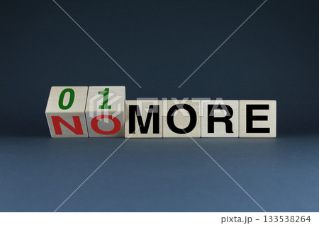 No more or 1 more. Cubes form the words No more or 1 more. 133538264