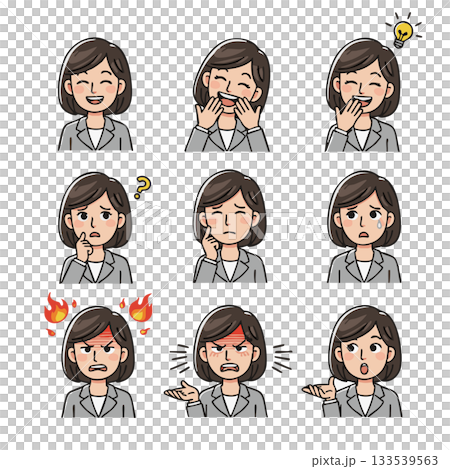 黑髮女白領頭像 - 問題與靈感 133539563