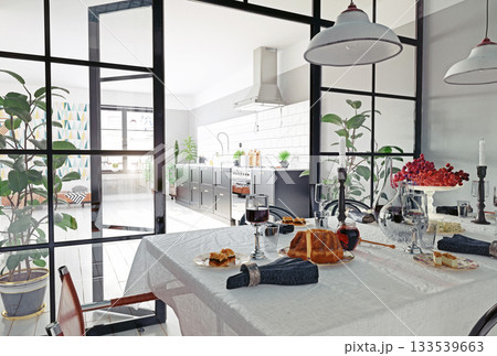 modern kitchen interior. modern kitchen interior. 133539663
