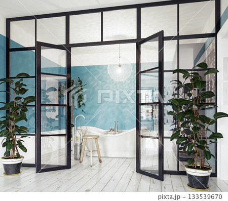 modern bathroom interior. modern bathroom interior. 133539670