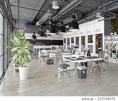 modern cozy loft office 133539678