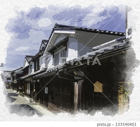 水彩画風 安芸灘とびしま海道 大崎下島 御手洗 広島県呉市 水彩画風 安芸灘とびしま海道 大崎下島 御手洗 広島県呉市 133540401