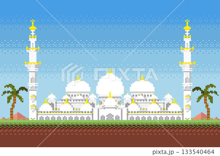 mosque design pixel background 133540464