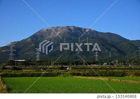 伊吹山と長閑な田園風景 133540908