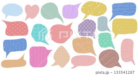 Set of cute stickers with hand drawn patterns Set of cute stickers with hand drawn patterns 133541287