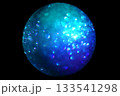 青系・青緑系のキラキラ光る玉ボケ背景 球体 青系・青緑系のキラキラ光る玉ボケ背景 球体 133541298